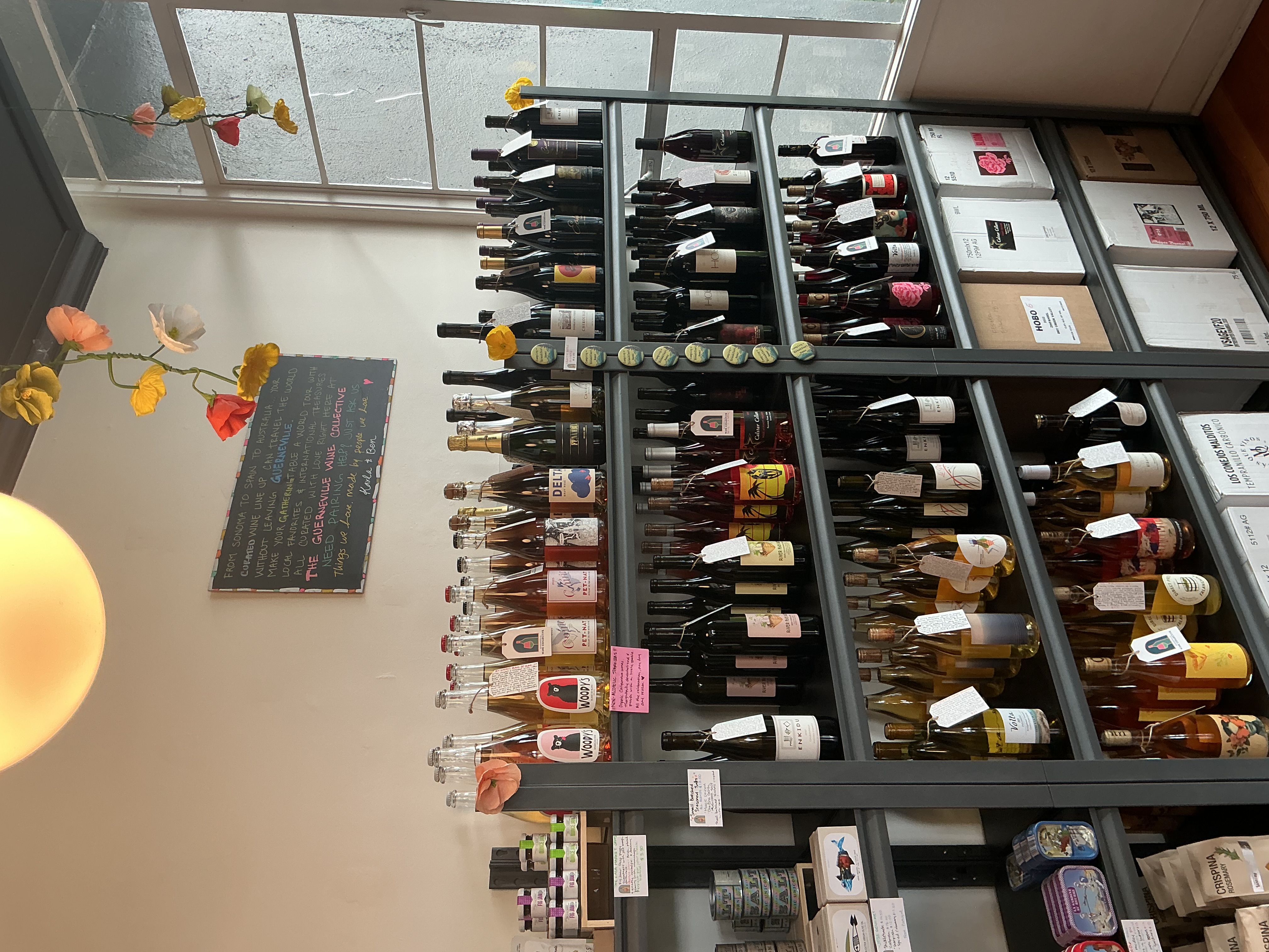 Inside the Guerneville Wine Collective in the historic bank building