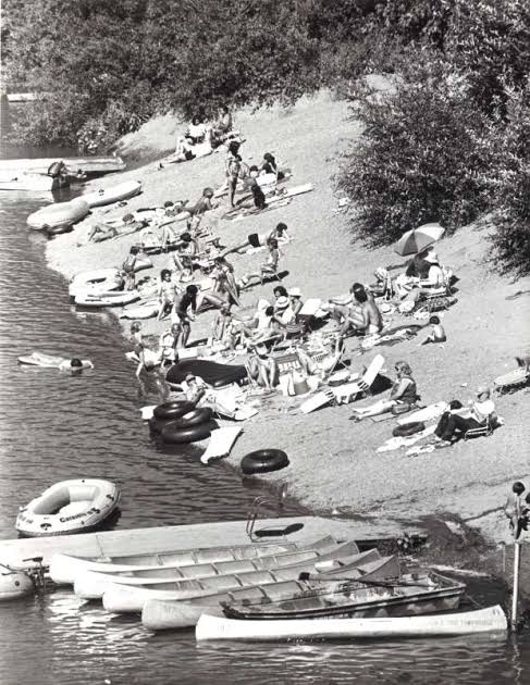 An early photograph of Guerneville, California, showing the town in its resort heyday